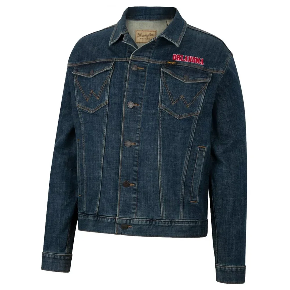 Oklahoma Sooners OU Denim Jacket Men's Large WRANGLER RETRO Series NEW With Tags - Picture 1 of 3